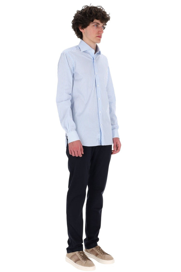 Barba Black Label Striped Stretch Cotton Shirt