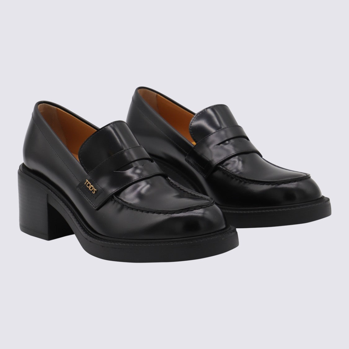 Tod's Polished Leather Loafers With Metallic Logo Detail