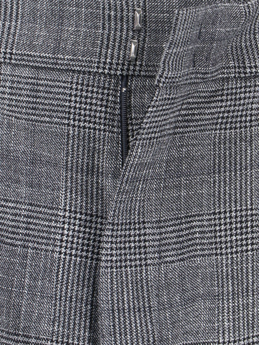 Sa Su Phi Tailored Grey Plaid Trousers With High Waist