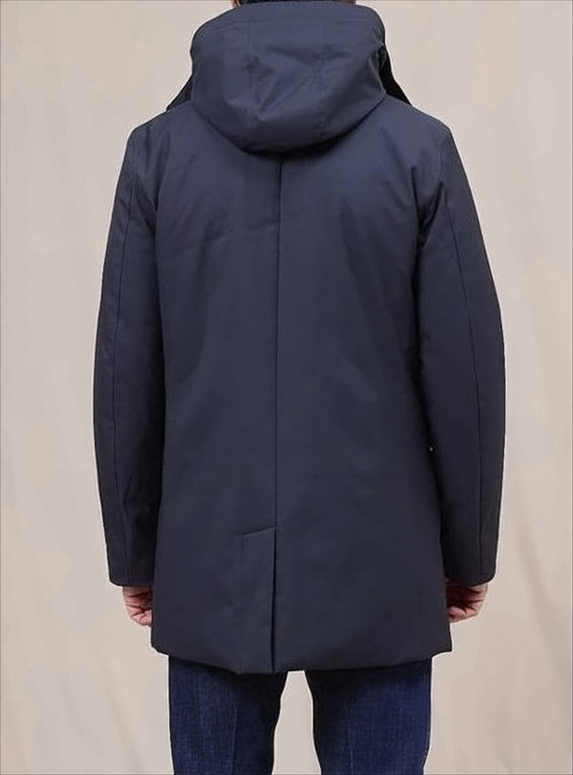 Save The Duck Hooded Blue Jacket With Zip