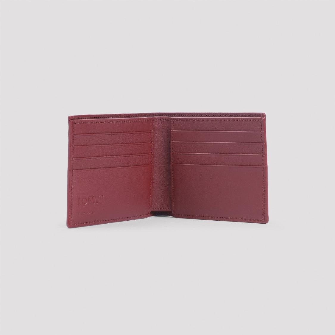 Loewe Smooth Calfskin Leather Bifold Wallet With Geometric Pattern