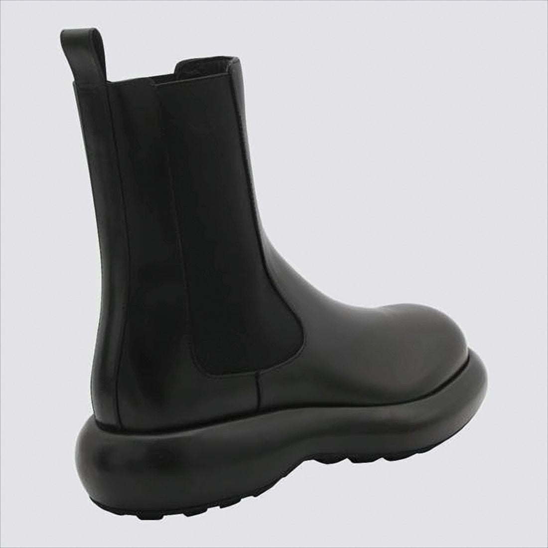 Jil Sander Black Cowhide Leather Boots With Sole
