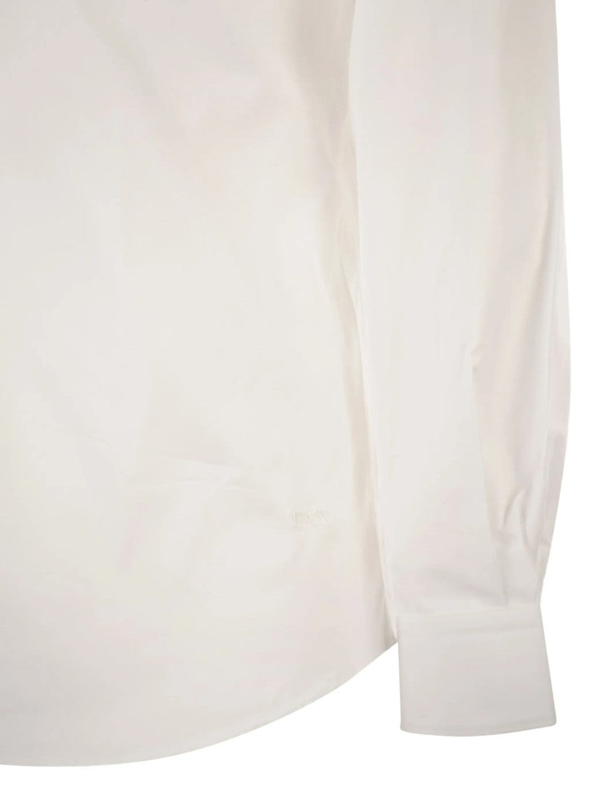 Fay White Long-Sleeve Button-Down Formal Shirt