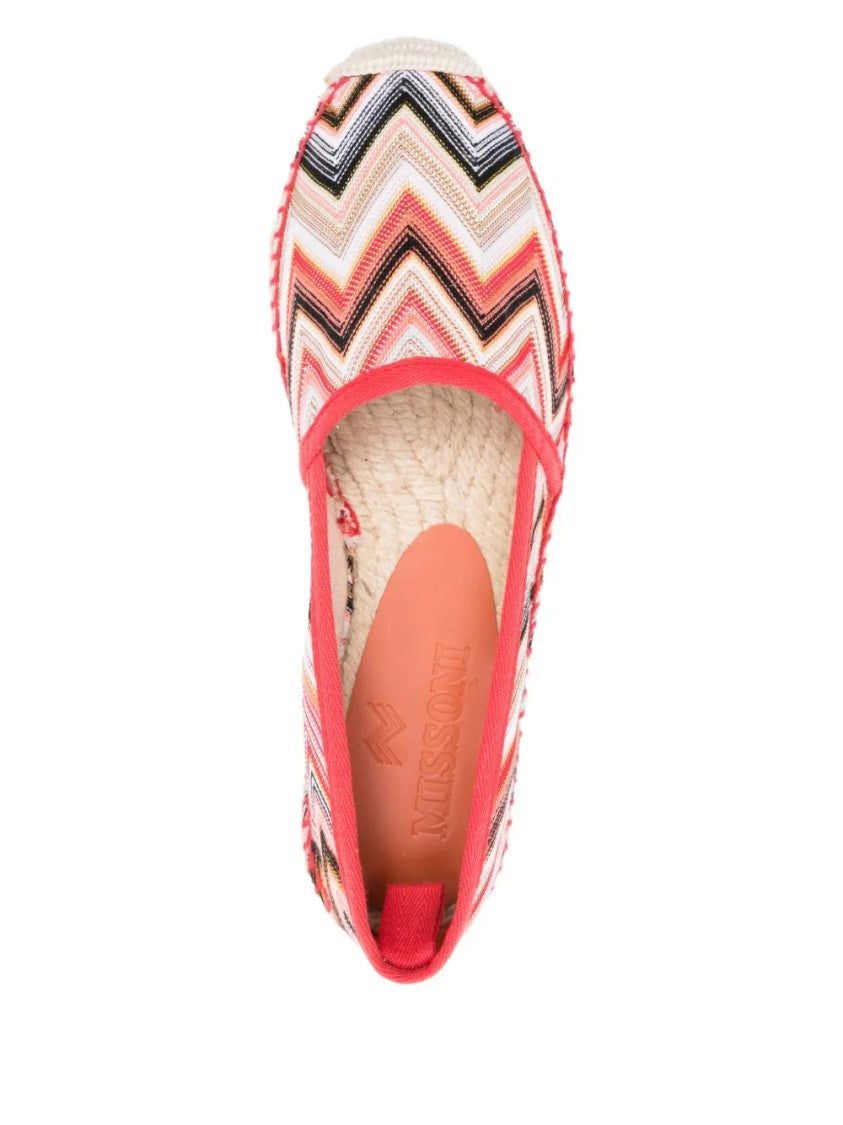 Missoni Woven Jute Sole Fabric Upper Espadrilles