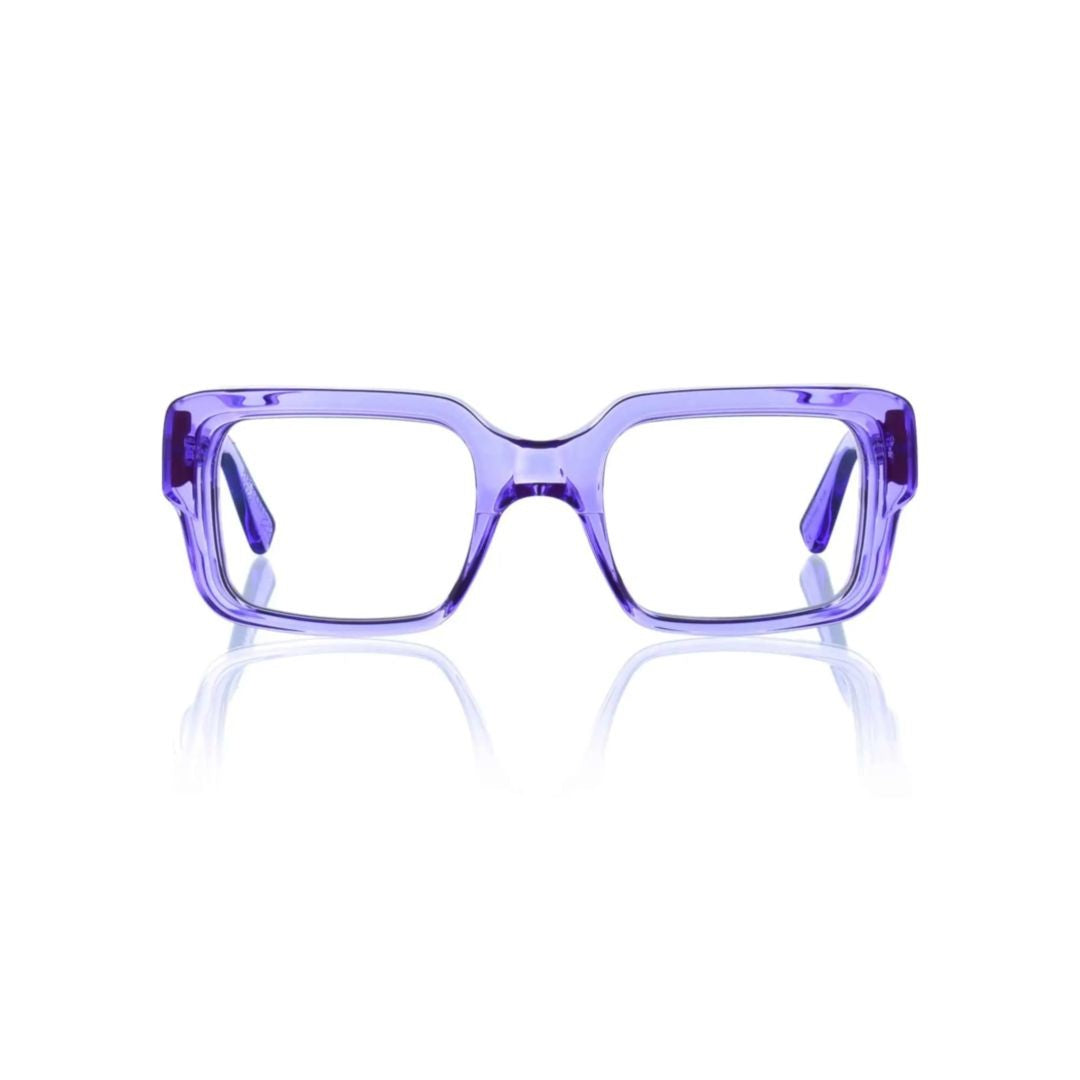 Kirk & Kirk Percy Oversized Square Frame Sunglasses With Translucent Purple Finish