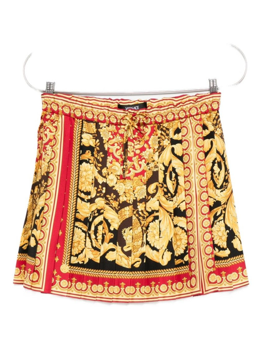 Versace Black High-Waisted Elasticated Drawstring Skirt