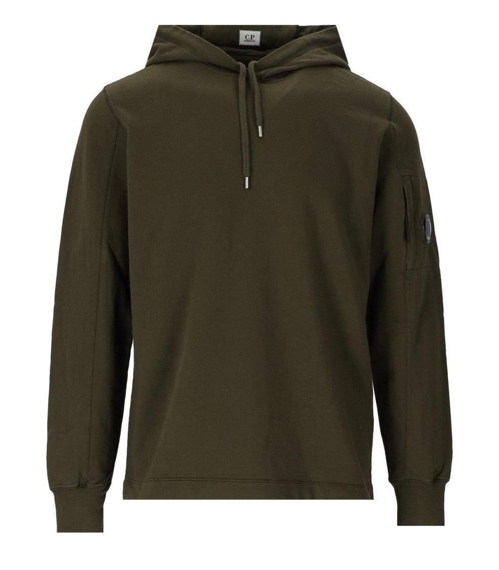 C.P. Company Light Fleece Military Green Hoodie