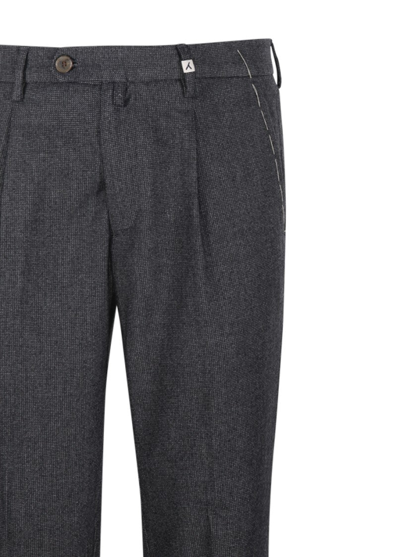 Myths Tailored Long Pants With Pleats And Textured Finish