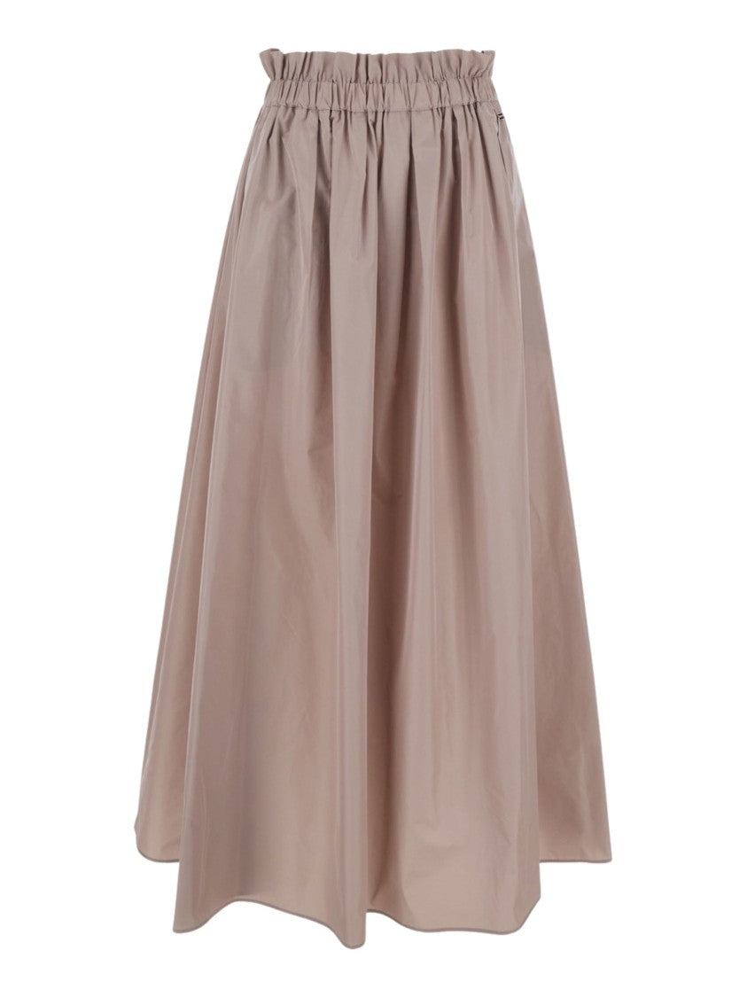 Herno Pink Elastic Waist Technical Fabric Long Skirt