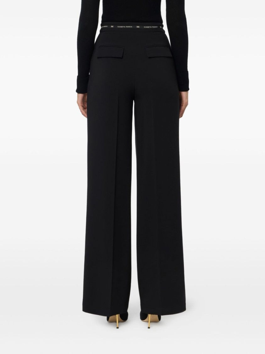 Elisabetta Franchi Wide-Leg Tailored Pants With High Waist