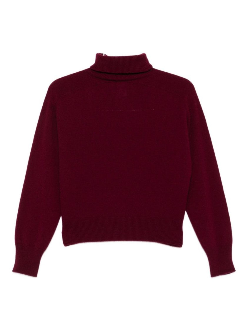 Vanisé Bordeaux High Neck Sweater With Cropped Fit