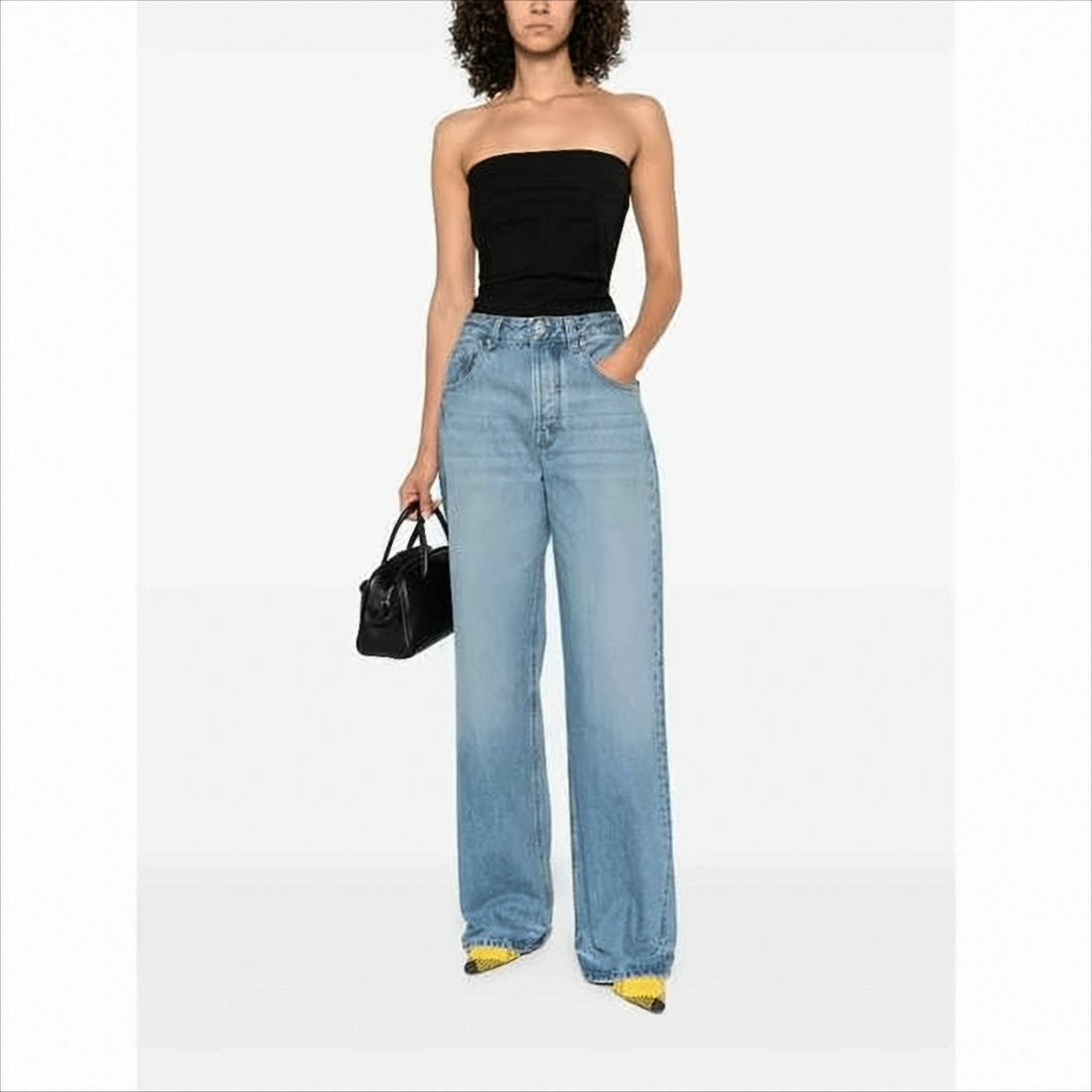 Jacquemus High-Waisted Wide-Leg Denim Pants With Signature Detail