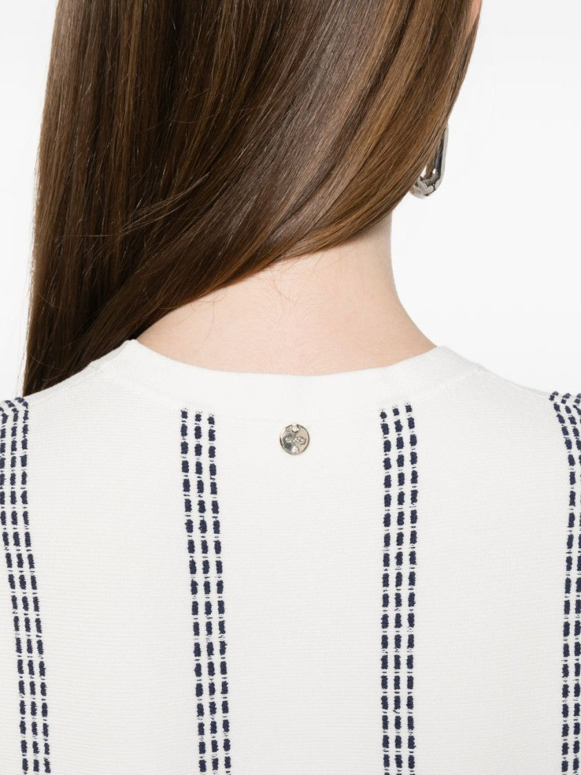 Liu Jo Flared Short-Sleeve Dotted Mini Dress