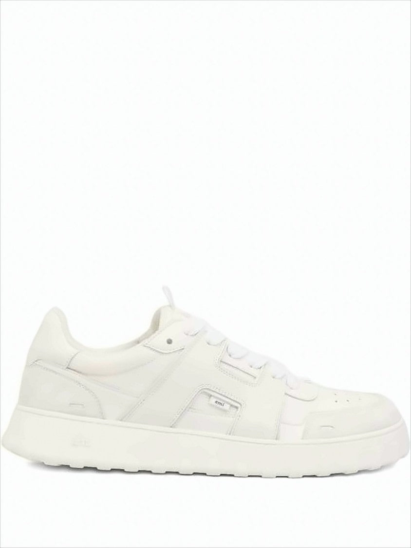 Ami Paris Low-Top Sneakers With Monochromatic Design