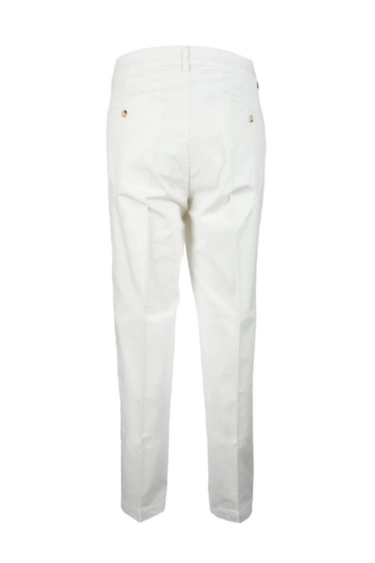 True Nyc White Stretch Cotton Pants