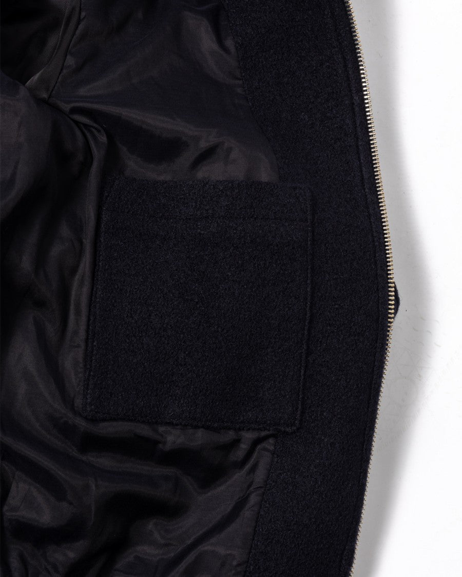 Wax London Midnight Navy Boiled Wool Eldon Jacket