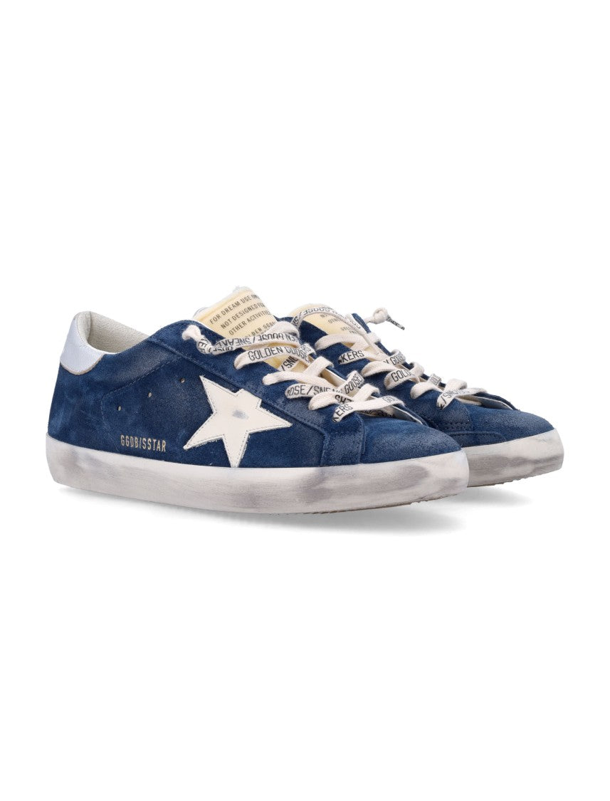 Golden Goose Superstar Navy Blue Suede Low-Top Sneakers