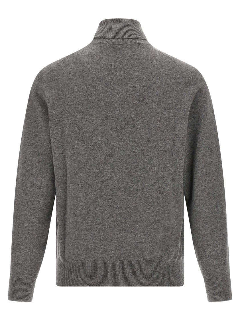 Brunello Cucinelli Fine-Knit Cashmere Turtleneck Sweater With Cuffed Sleeves