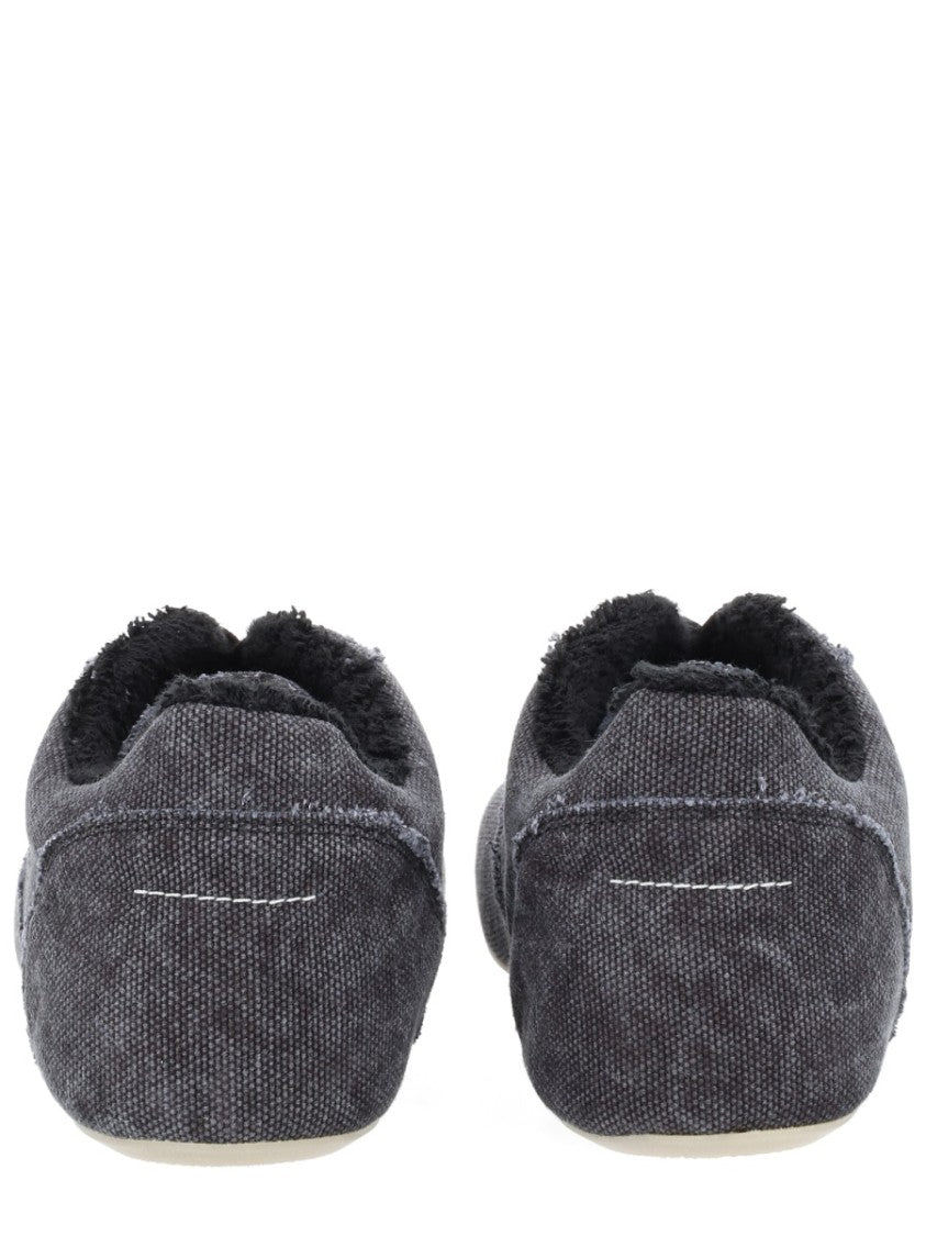 Mm6 By Maison Margiela Black Anatomical Cotton Canvas Sneakers