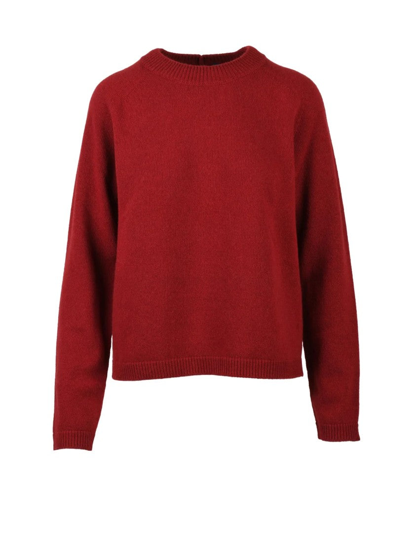 Max Mara Damasco Sweater In Rich Red Wool-Cashmere Blend