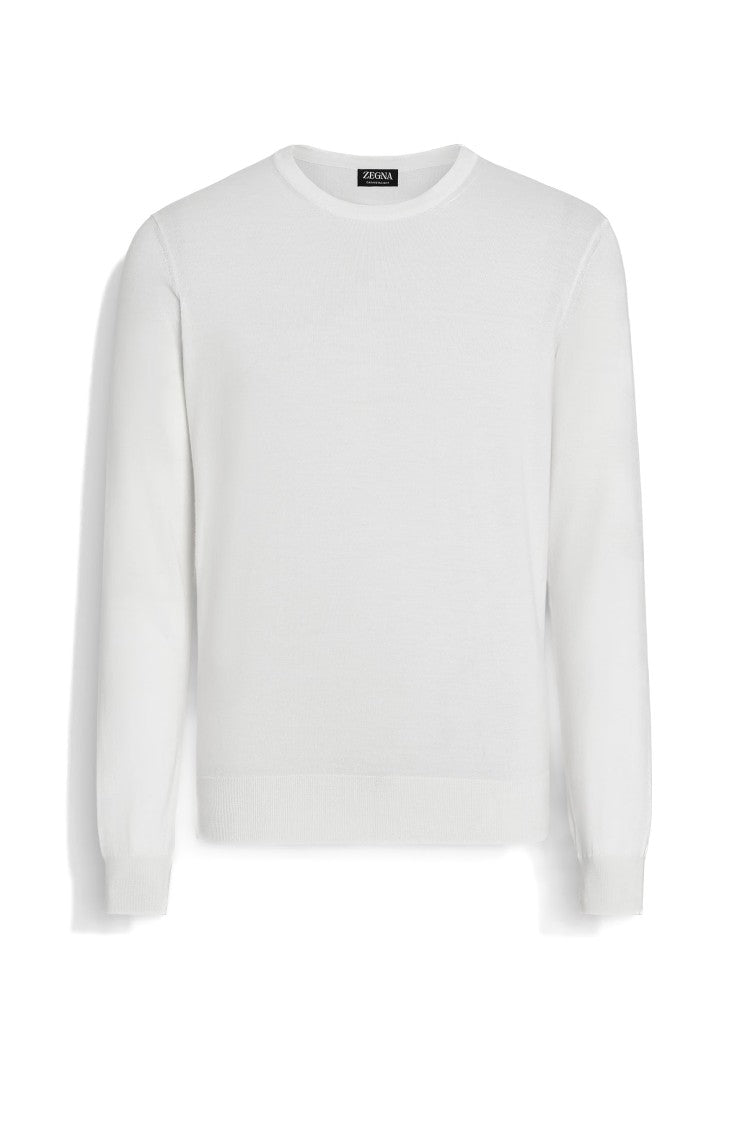 Zegna Cashseta Light Cashmere-Silk Crewneck Sweater