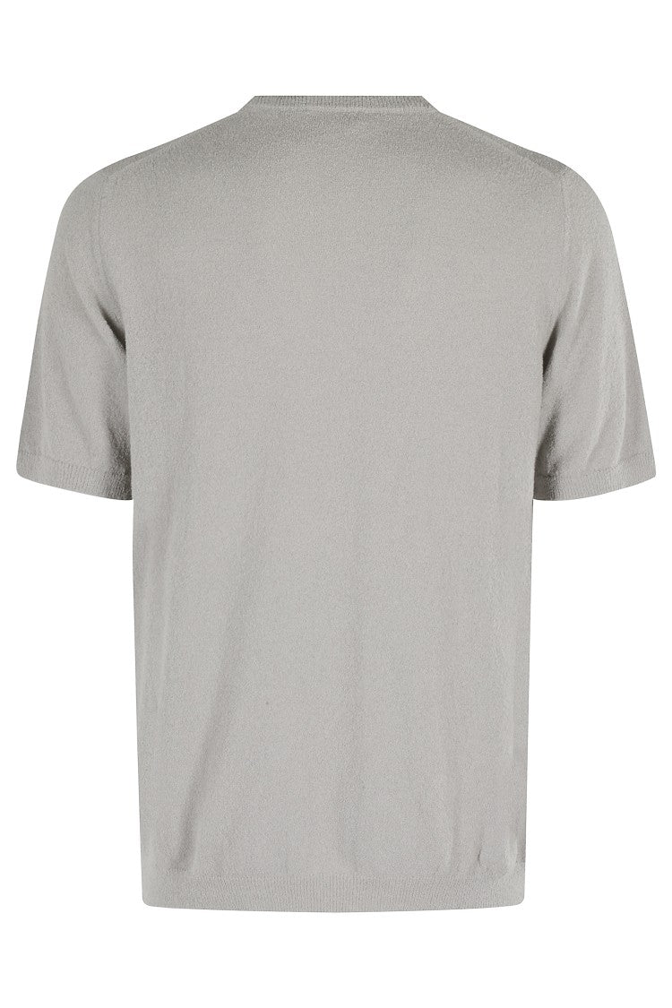 Roberto Collina Grey Crew Neck Sweater With Half Sleeves