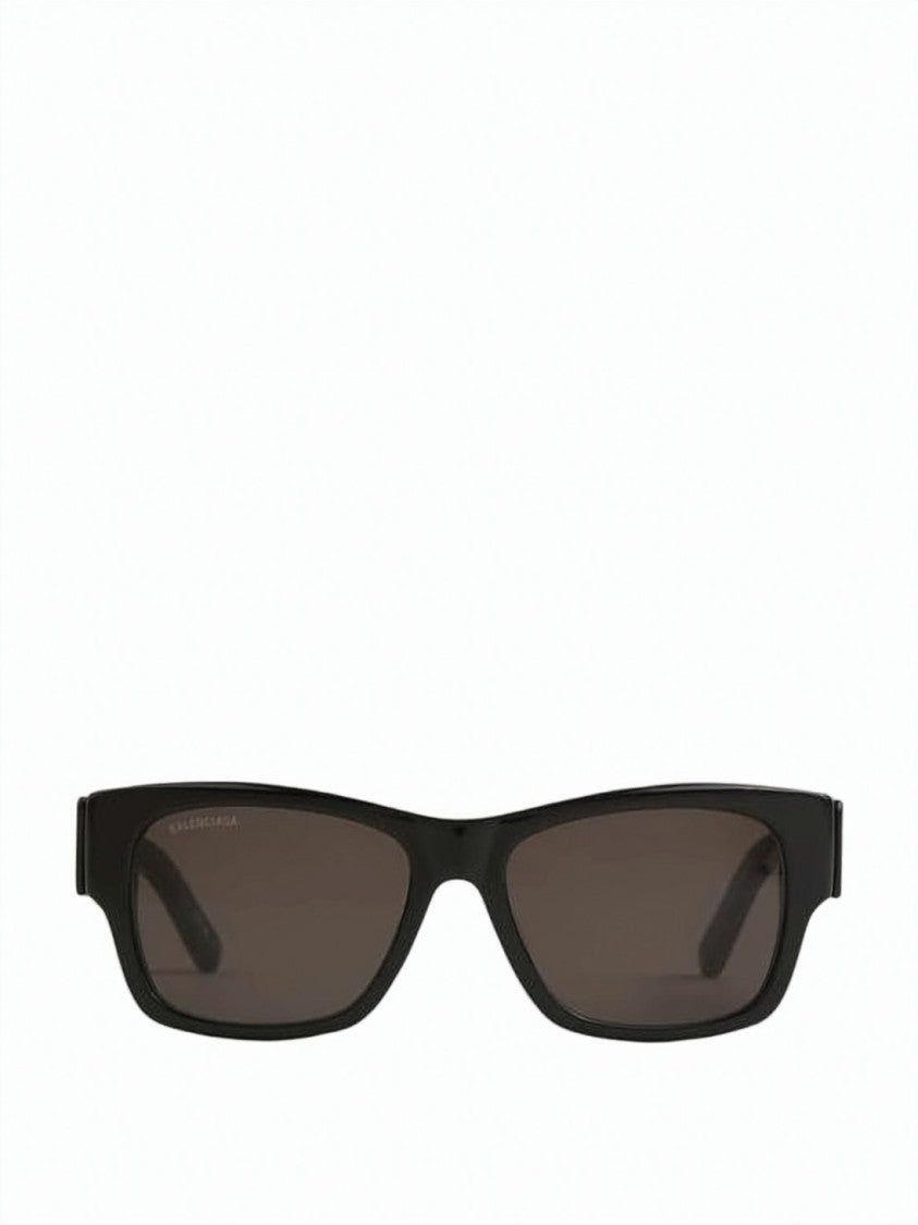 Balenciaga Rectangular Black Acetate Sunglasses With Bold Branding