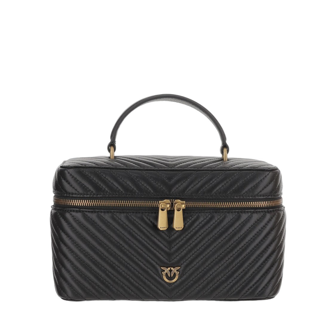 Pinko Leather Vanity Bag With Quilted Pattern
