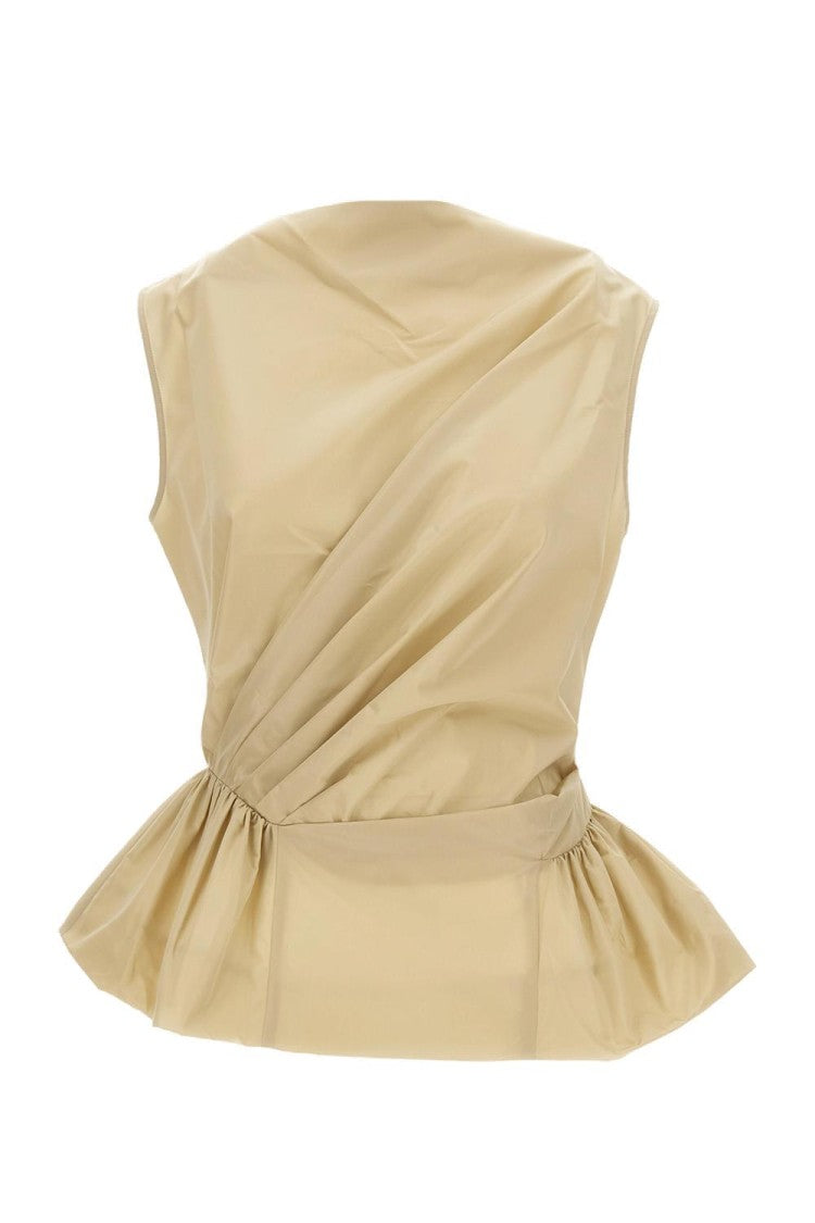 Simone Rocha Draped Beige Top With Fitted Bodice