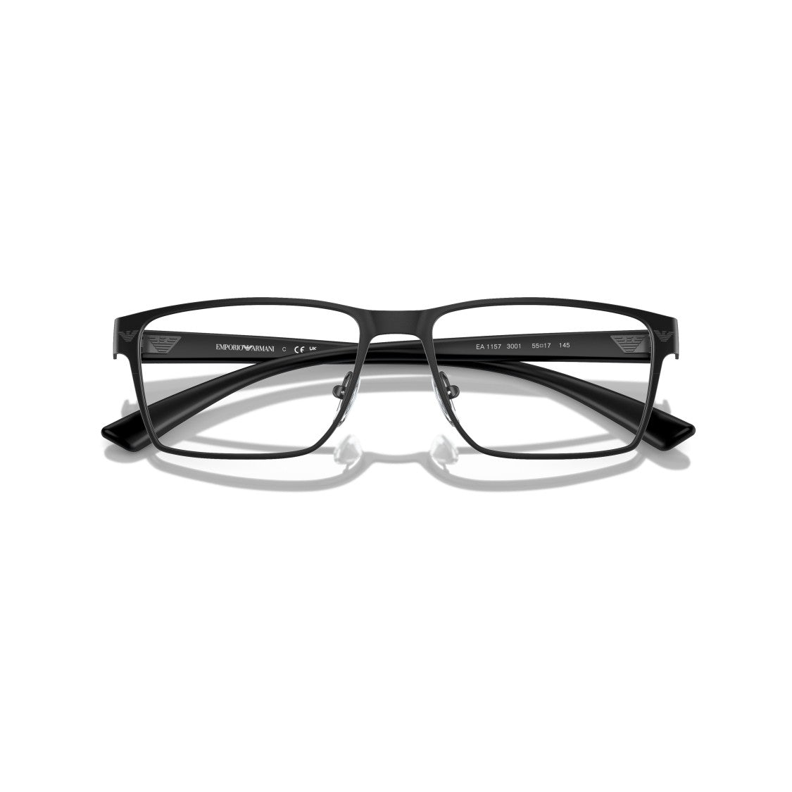 Emporio Armani 0Ea1157 Rectangular Metal Frame Eyeglasses With Matte Finish