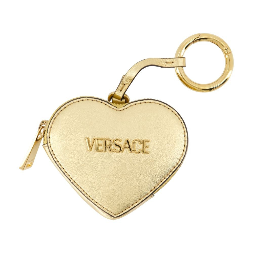 Versace Coin Keychain - Leather - Gold