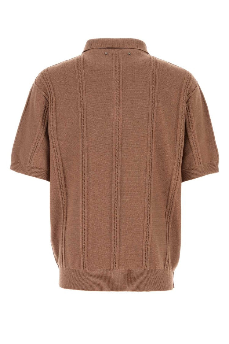 Golden Goose Dark Pink Cotton And Polyester Polo Shirt