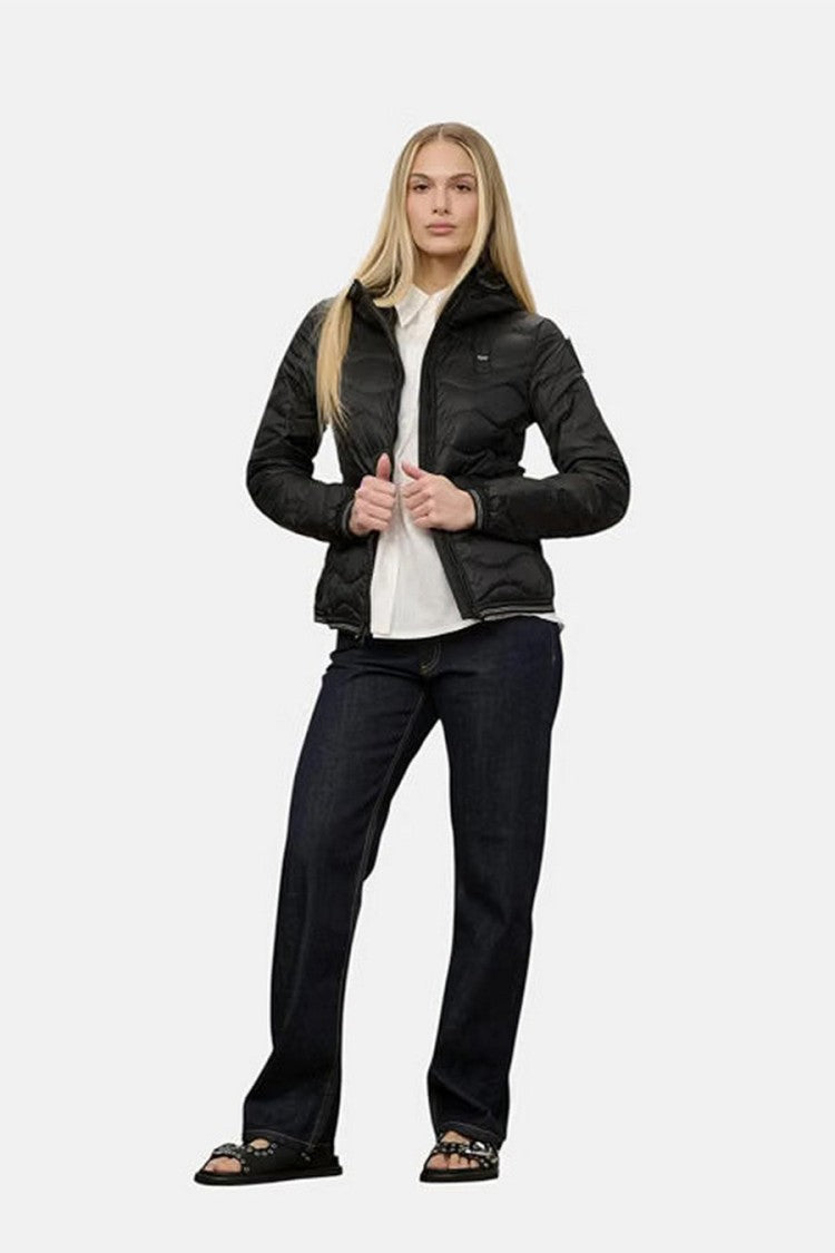 Blauer Black Wave-Quilted Hooded Polyamide Puffer Jacket