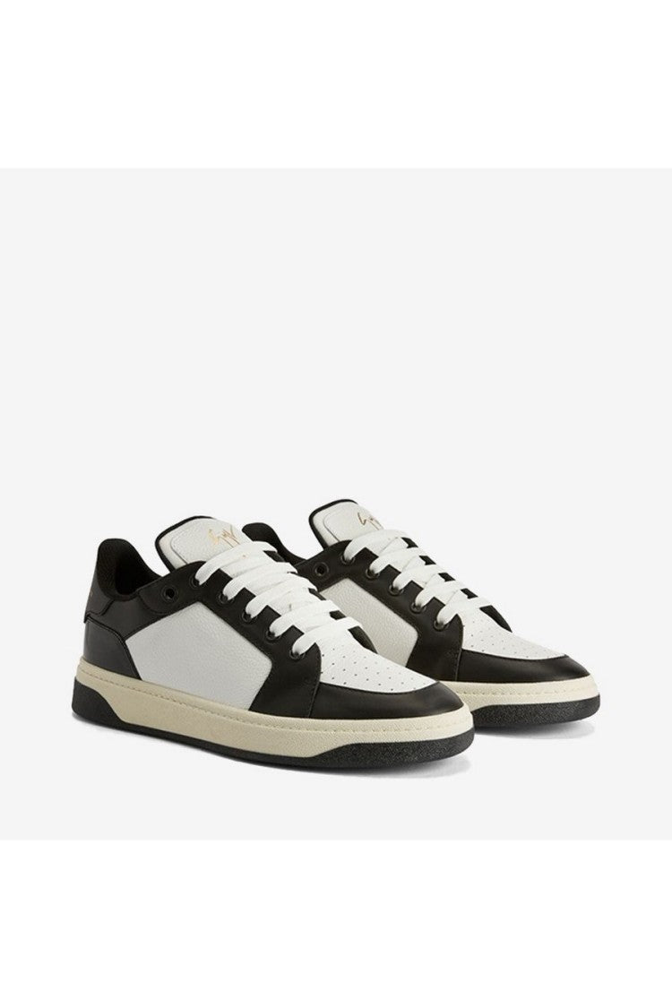 Giuseppe Zanotti Black Gz 94 Leather-Fabric Lace-Up Sneakers