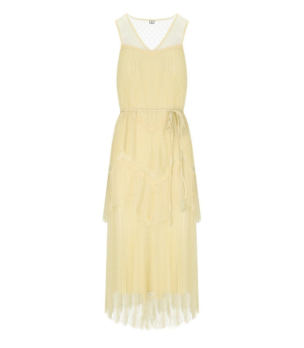 Twin-Set Vanilla Long Pleated Dress