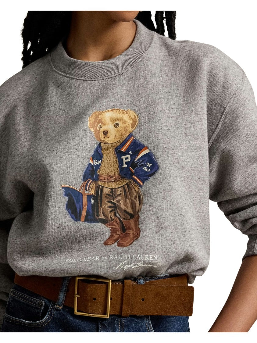 Polo Ralph Lauren Grey Varsity Bear Graphic Sweatshirt
