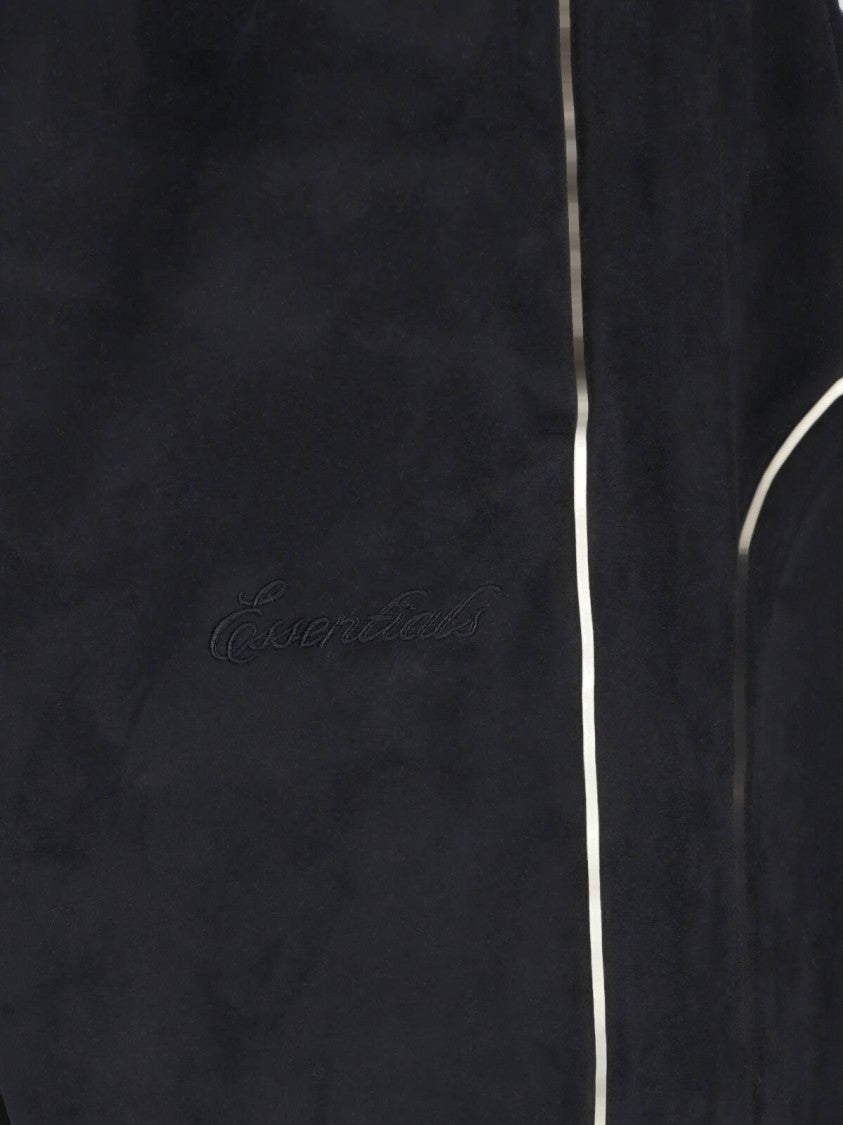 Fear Of God Essentials Black Signature White Piping Sport Trousers