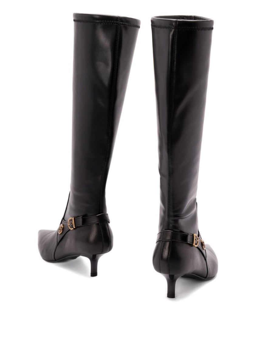 Pinko Knee-High Black Boots With Pointed Toe