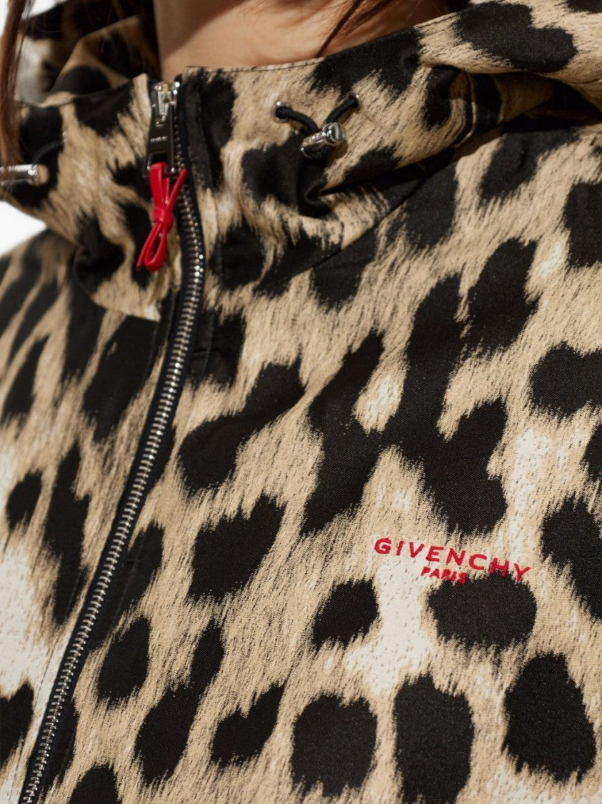 Givenchy Multicolor Leopard Print Hooded Drawstrings Jacket