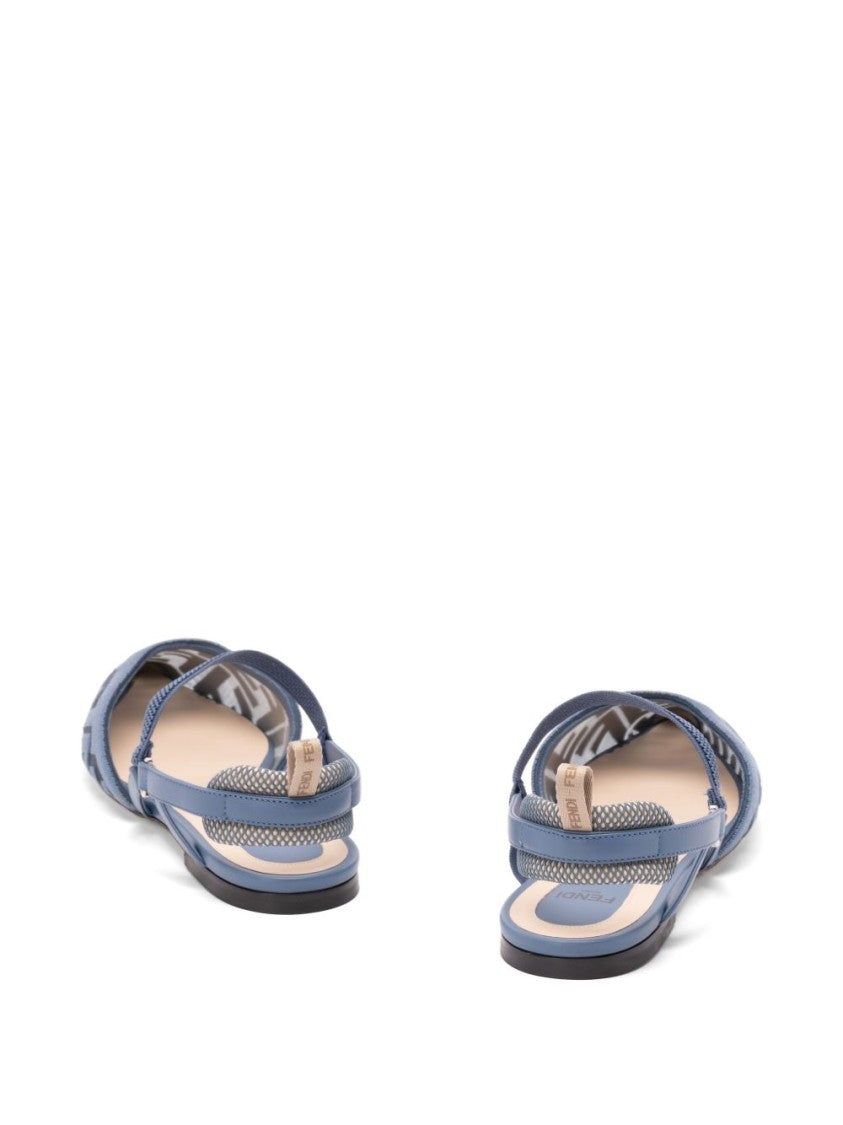 Fendi Light Blue Colibrì Lite Mesh Flats