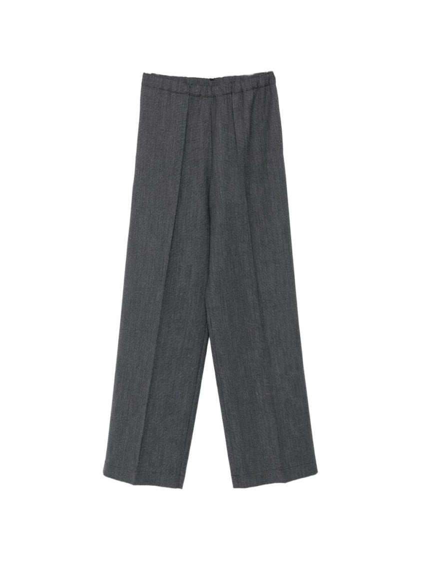 Fabiana Filippi Wide-Leg Textured Vertical Seams Trousers