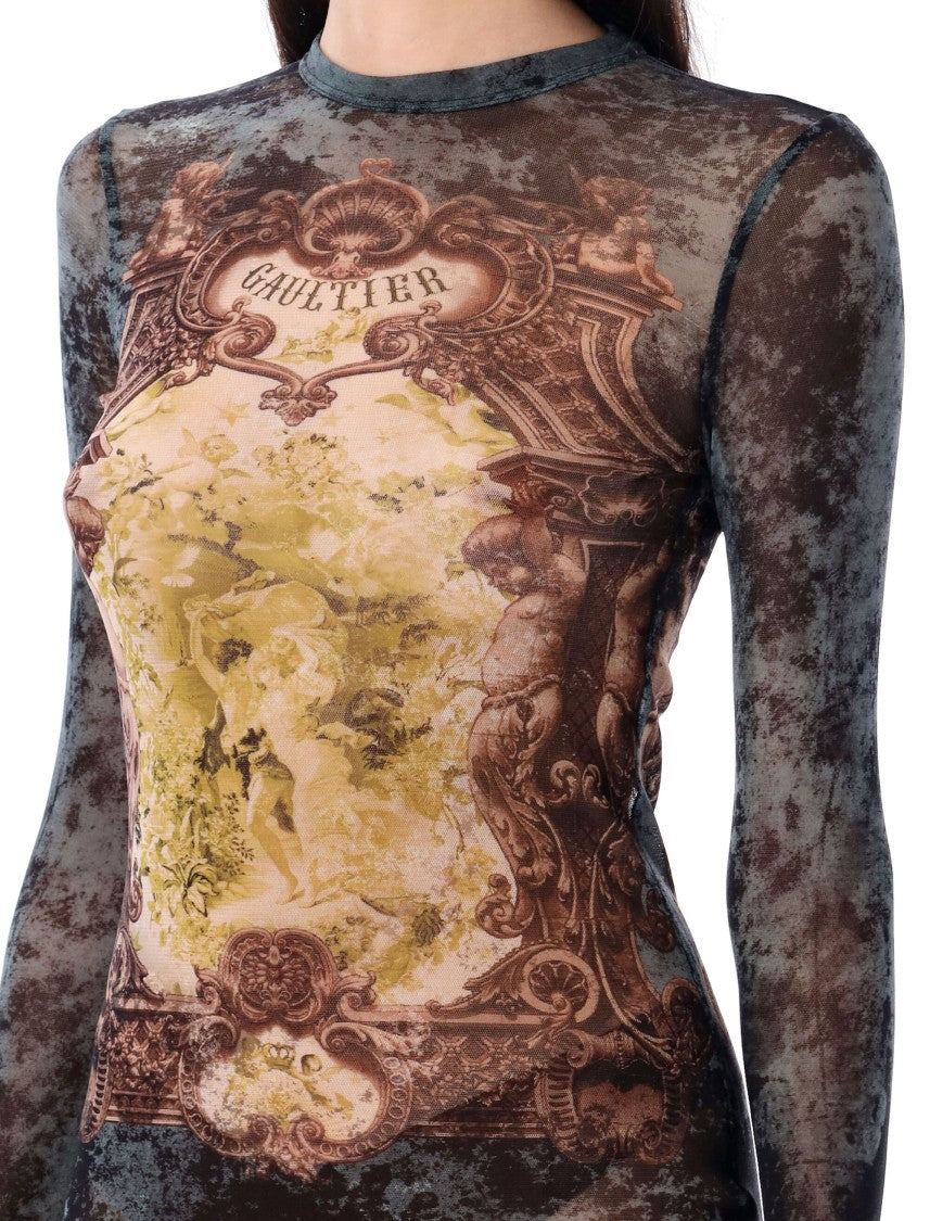 Jean Paul Gaultier Medallion Mesh Long Skirt