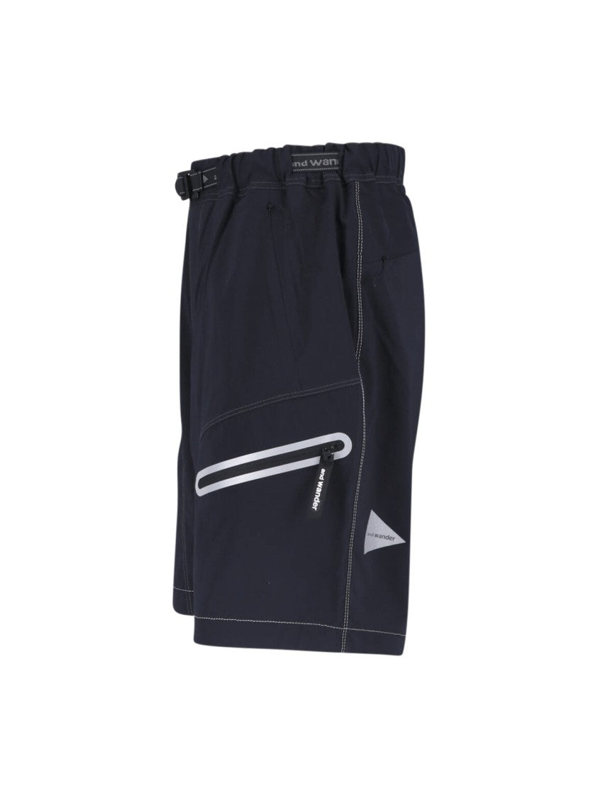 And Wander Black Light Hike Integrated Belt Shorts