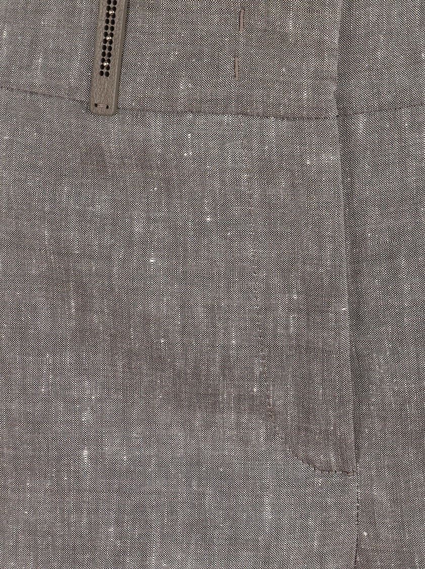 Peserico Natural Stretch Tailored Straight-Leg Pants With Pressed Pleats
