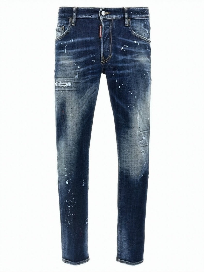 Dsquared2 Distressed Dark Blue Slim Fit Denim Pants