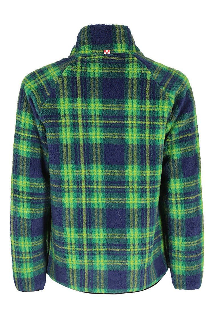 Mc2 Saint Barth Tartan Pattern Sherpa Jacket With Zippered Pockets