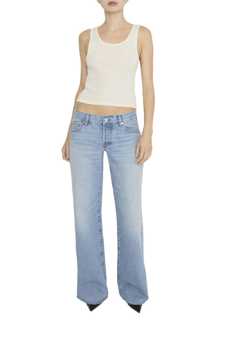 Frame Grey Denim Pixie Flared Jeans