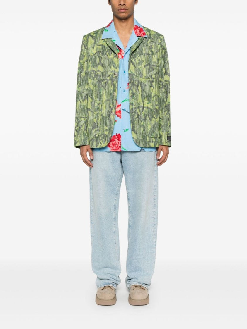Kenzo Grass Green Multi Patch Pocket Jacket