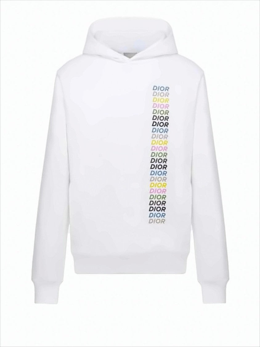 Christian Dior Hooded Sweatshirt With Multicolored Pattern Detail