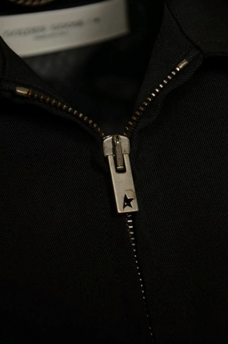 Golden Goose Cropped Black Wool Jacket With Minimalist Design